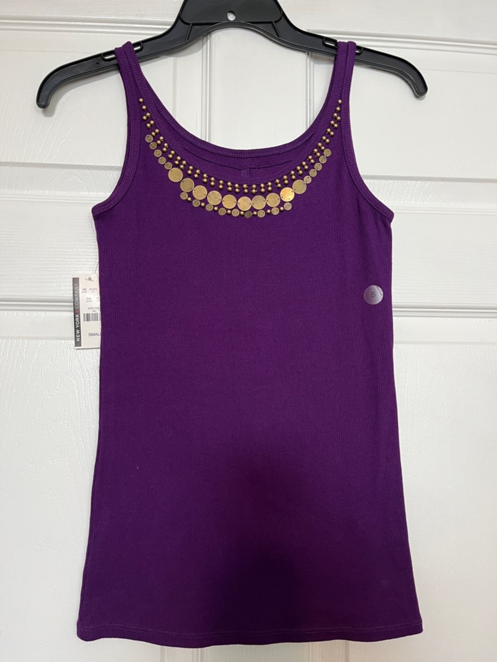 NY&C Embellished Tank Top - Women’s Size S, Purple Original Quality - NWT